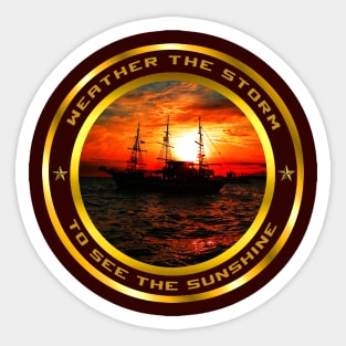 Ship in Storm Sticker